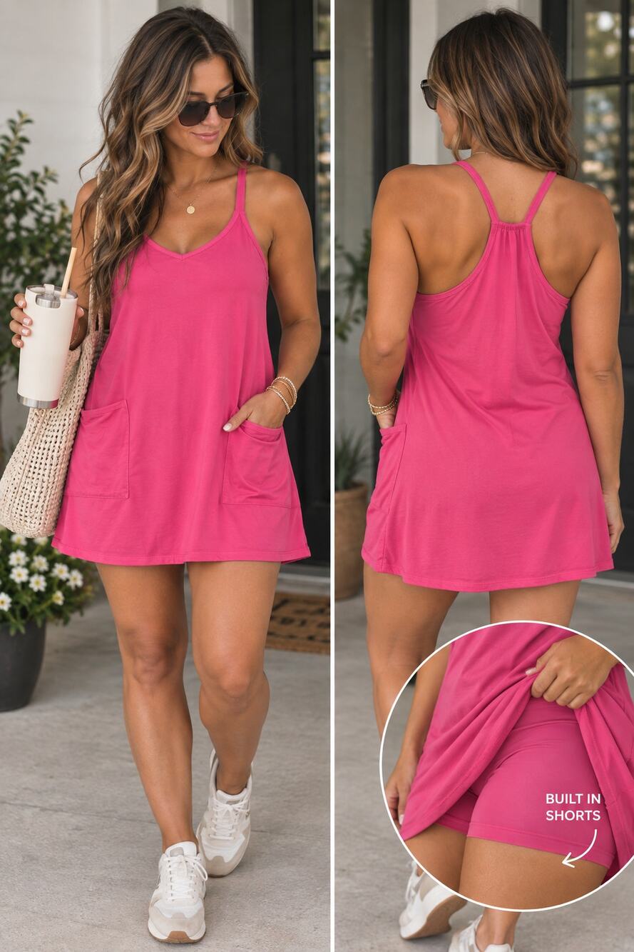 Pink Athletic Romper